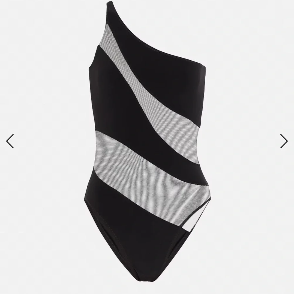 NORMA KAMALI Snake Mesh Mio One-Shoulder One-Piece Swimsuit - Picture 2 of 5